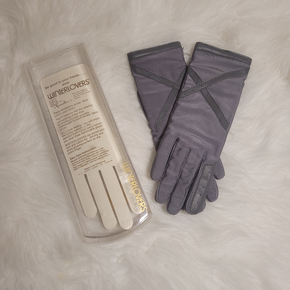 Vtg Wintergloves Retro Grey Chic NEW OS